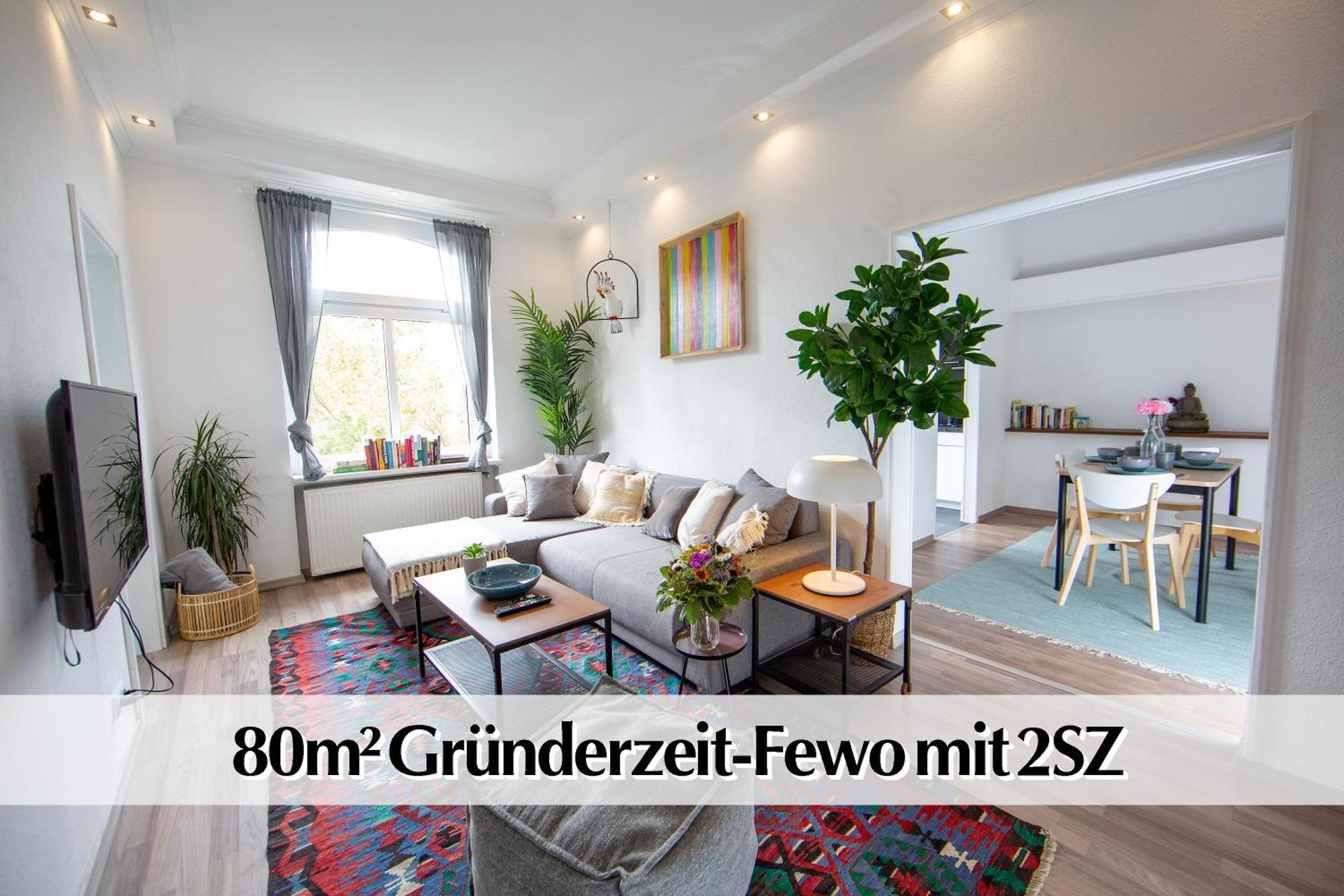 80M2 3R Wohnung Mit Privatem Parkplatz, Kingsize Betten, Smart-Tv, Etc Erfurt Luaran gambar